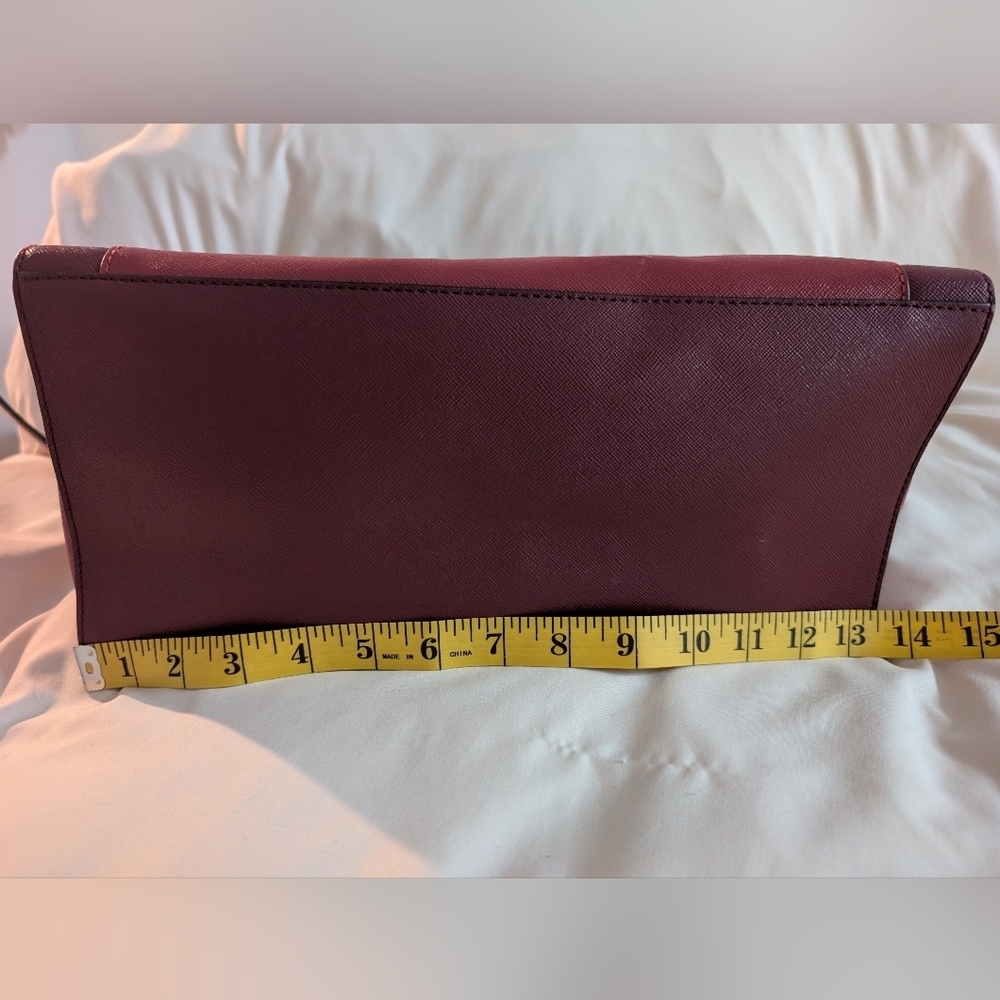 Karl Lagerfeld Saffiano Leather Satchel, Burgundy - Picture 11 of 13